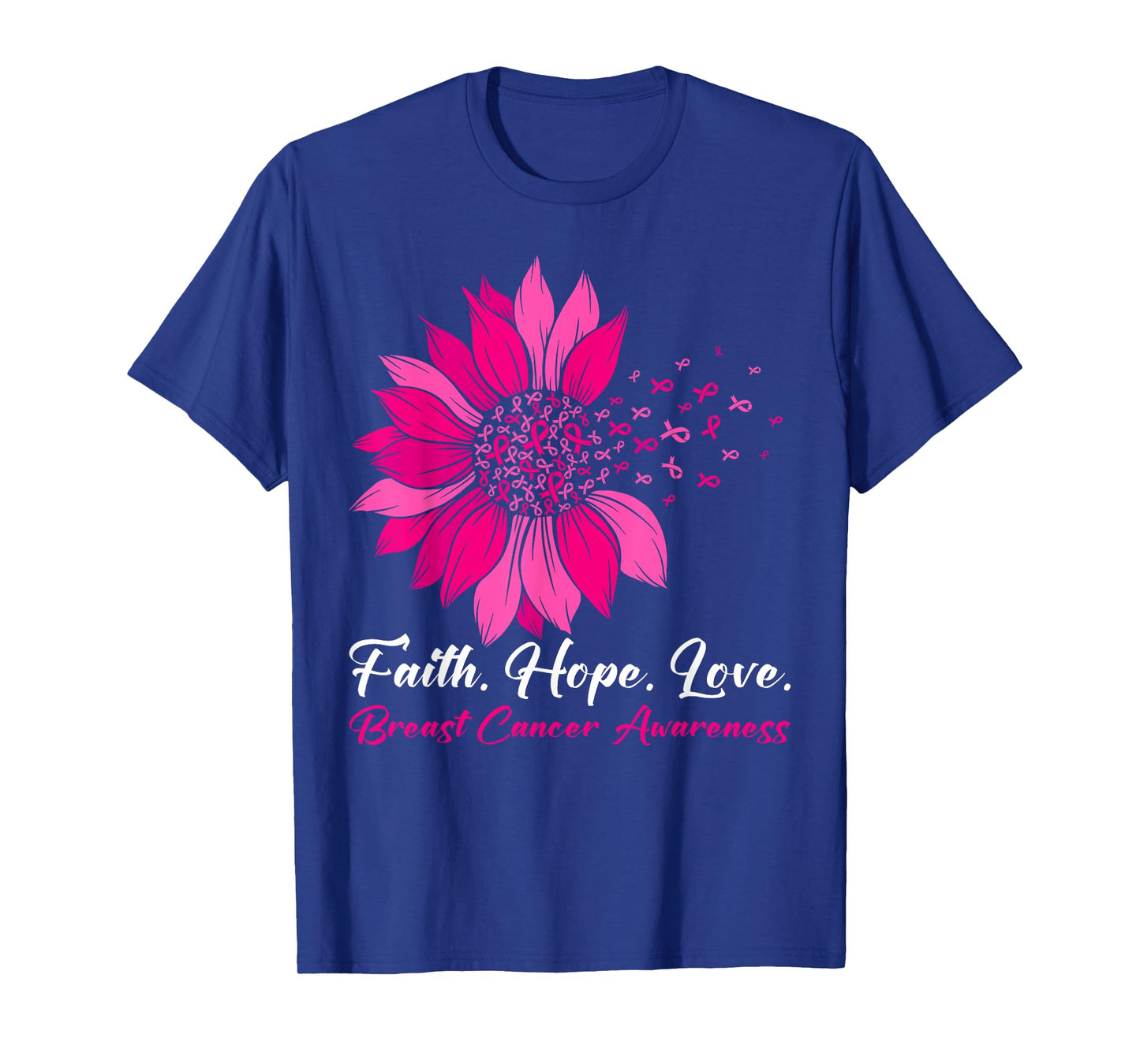 Sunflower Faith Hope Love Breast Cancer Awareness T-Shirt