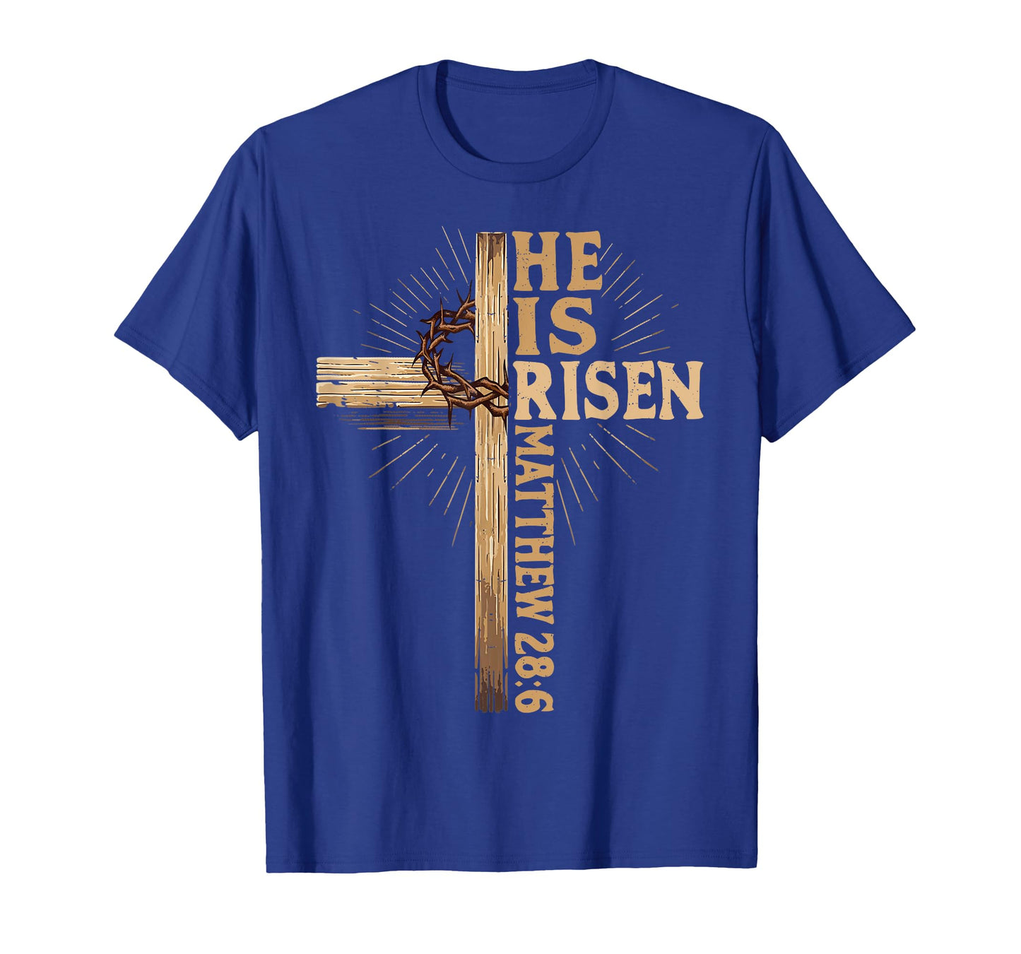 He Is Risen Christian Easter Jesus Religious Vintage Cross T-Shirt