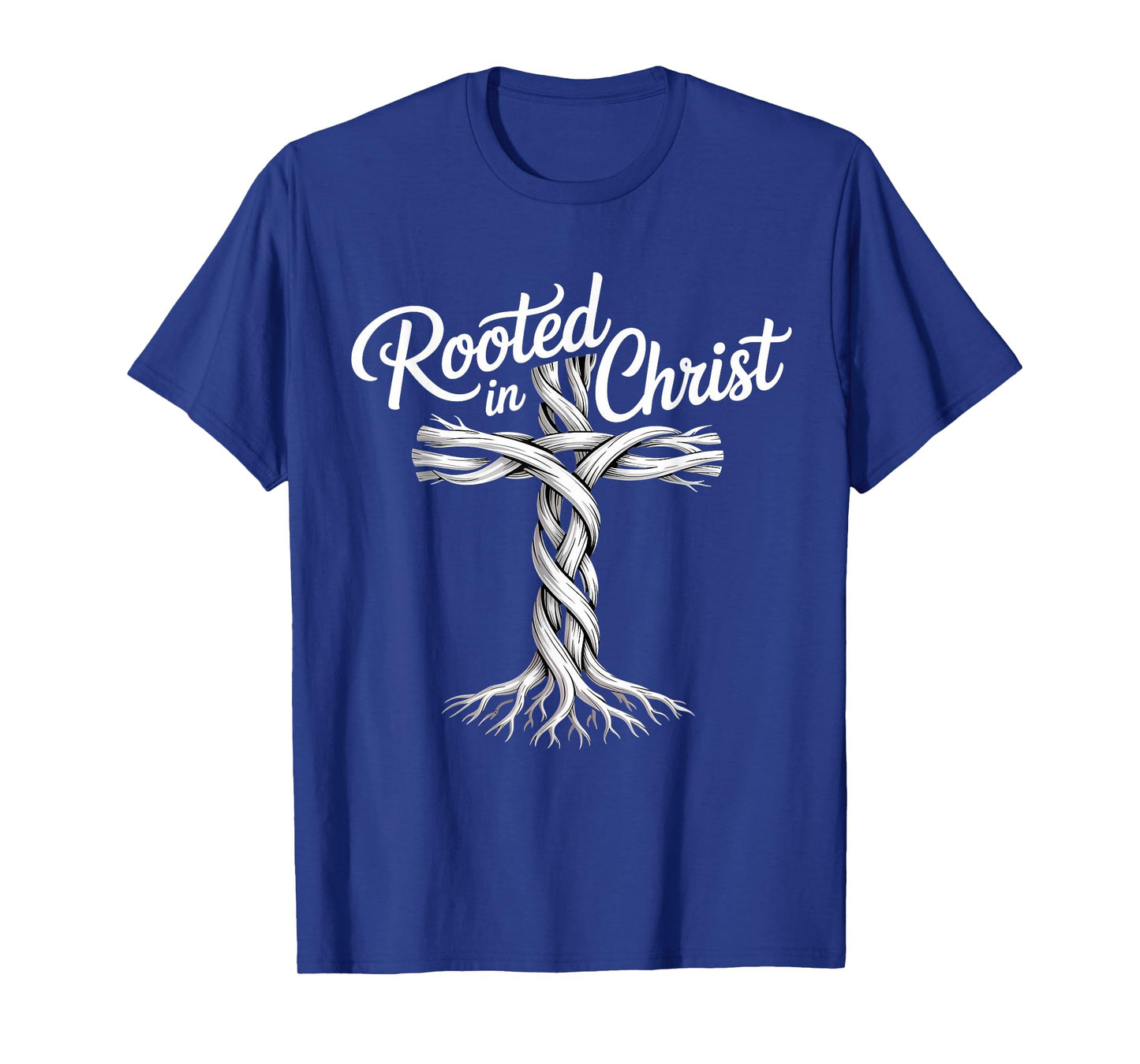Rooted in Christ Jesus Christian Faith Cross T-Shirt