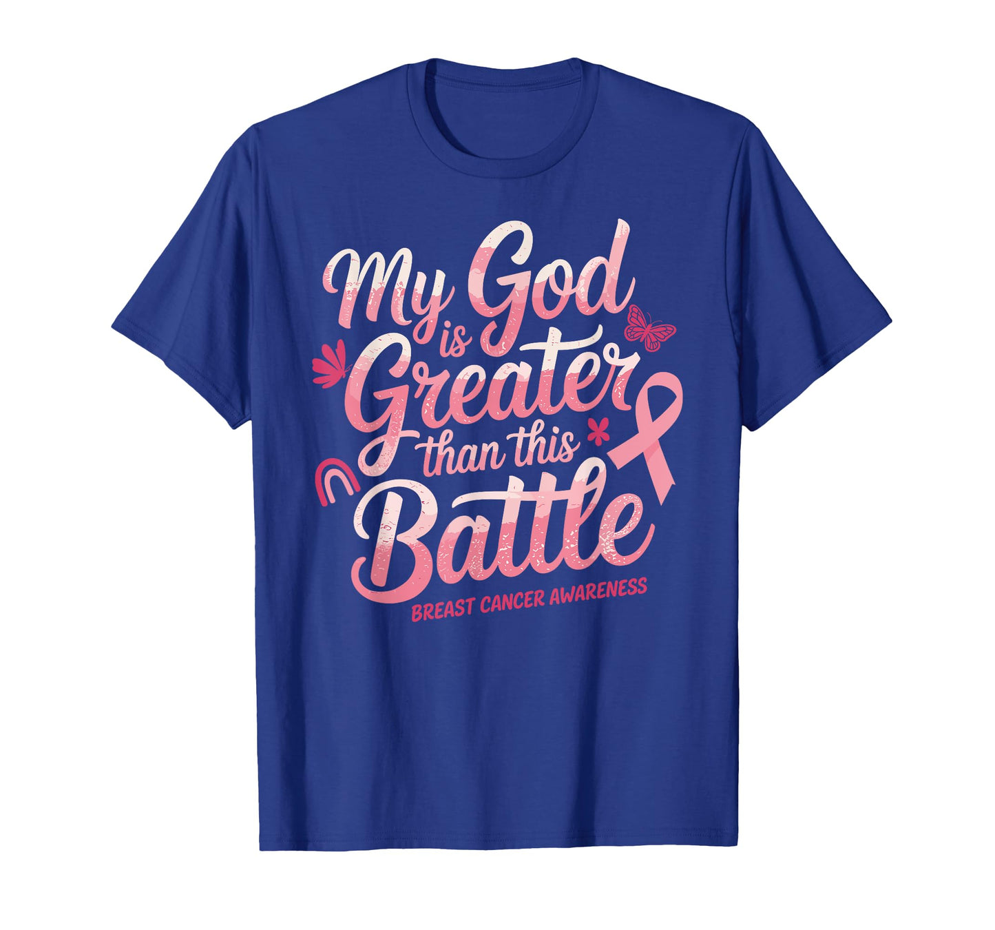 God Faith Breast Cancer Support Breast Cancer Awareness T-Shirt