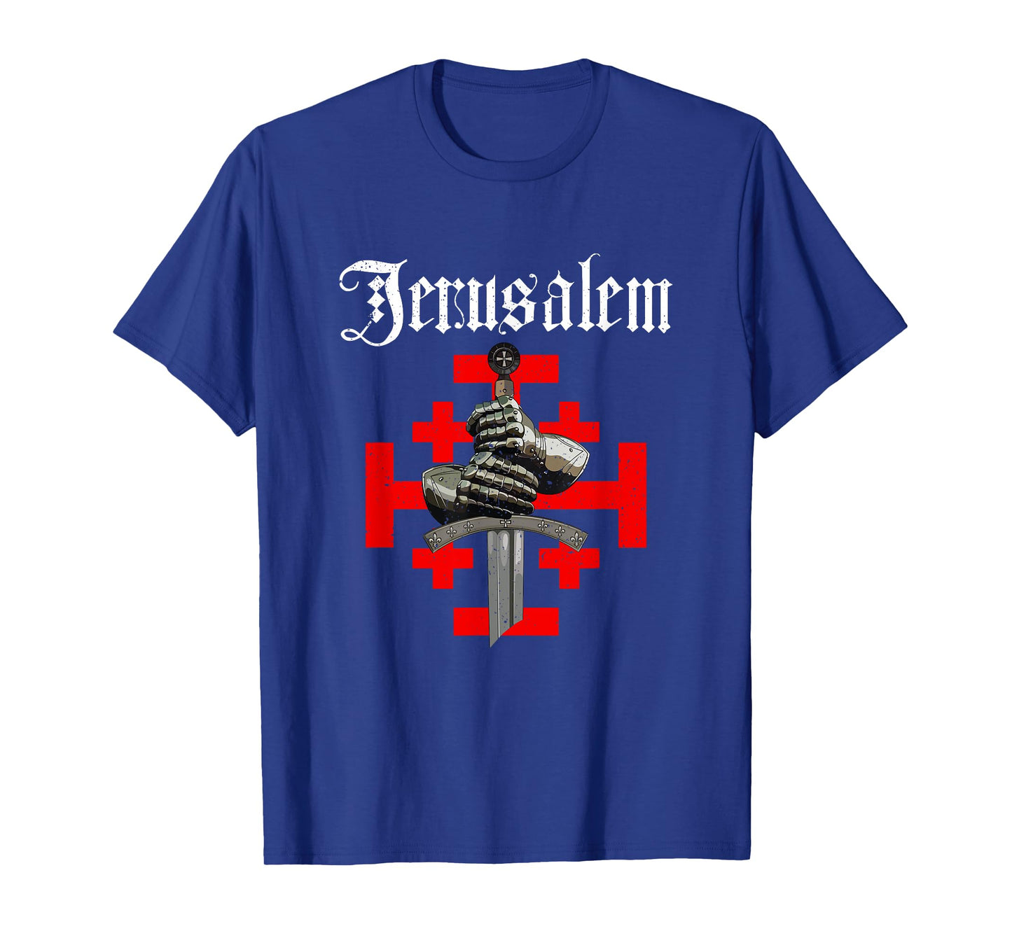Jerusalem Kingdom Cross Knight Templar Glove And Sword T-Shirt