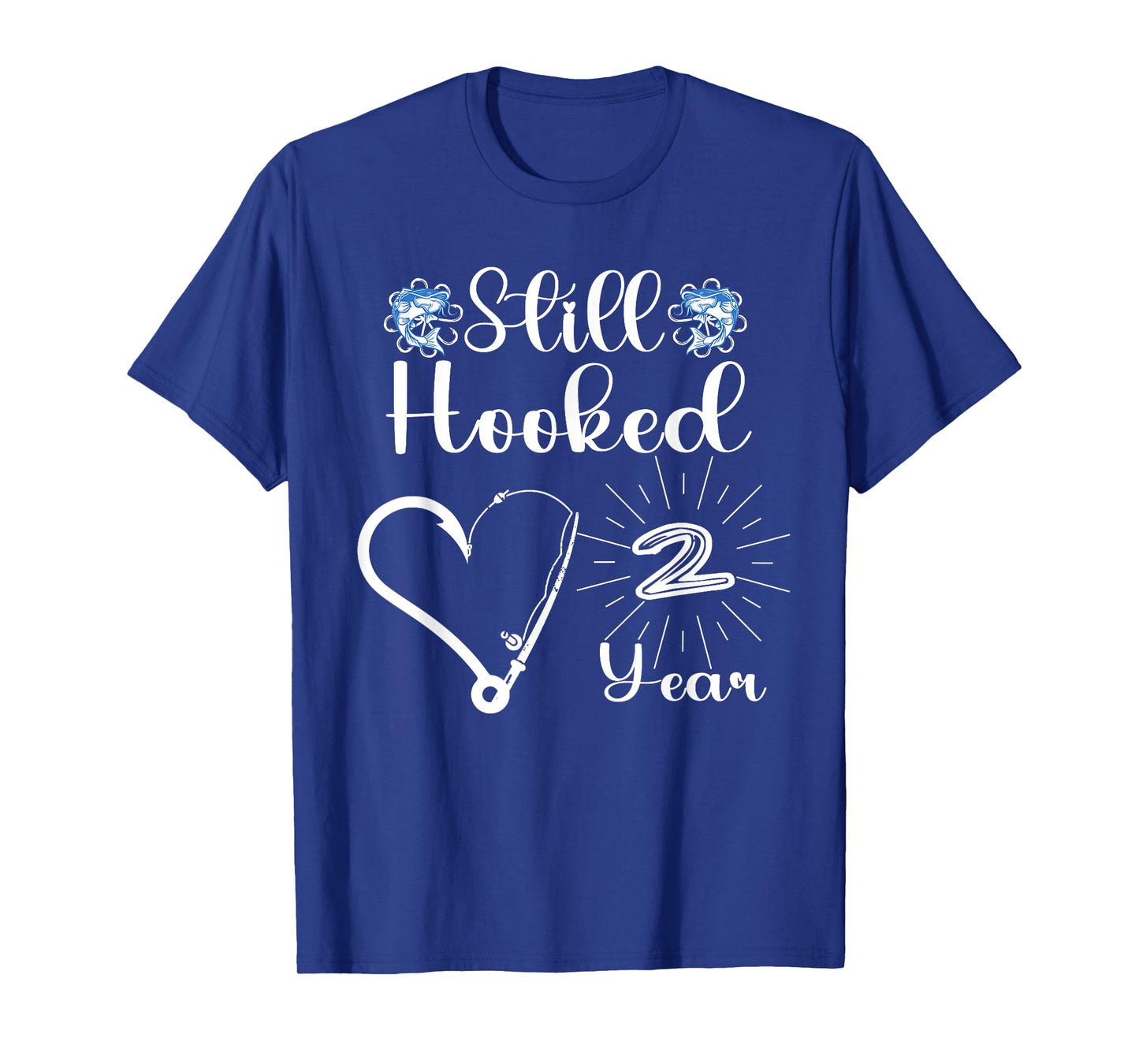 Married 2 Year - Fishing Couple - 2nd Wedding Anniversary T-Shirt