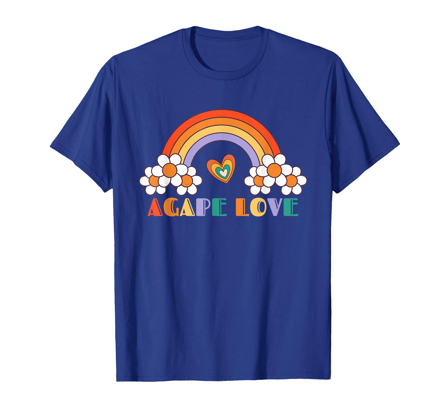Agape Love Rainbow Heart Inspirational Women Christian T-Shirt