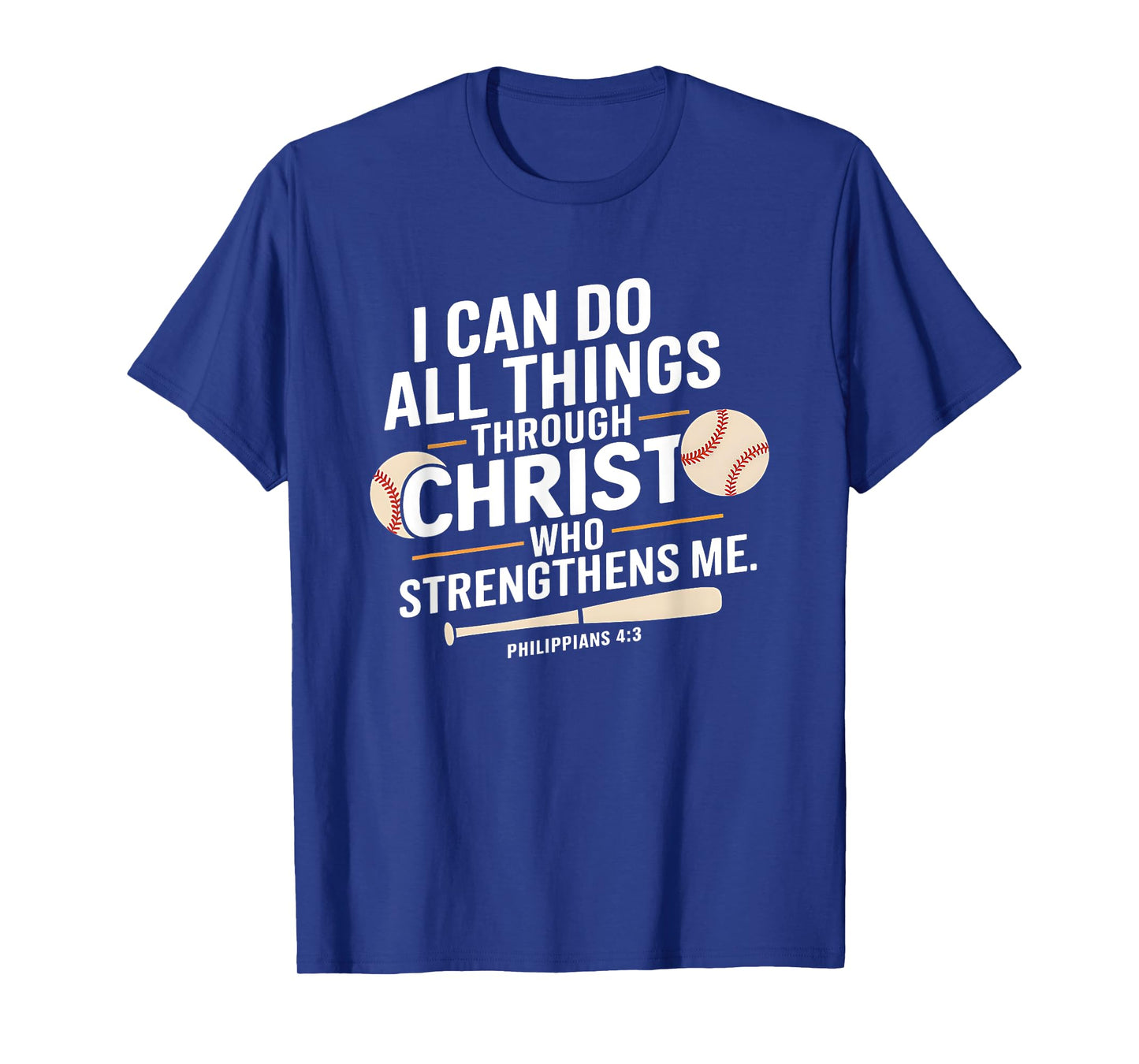 Christian Baseball Bible Verse Sports Faith Design T-Shirt