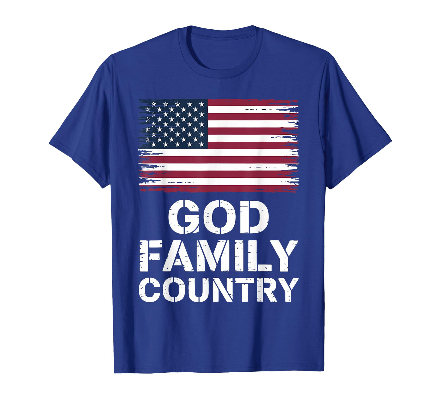 God Family Country - Patriotic Christian US Flag T-Shirt
