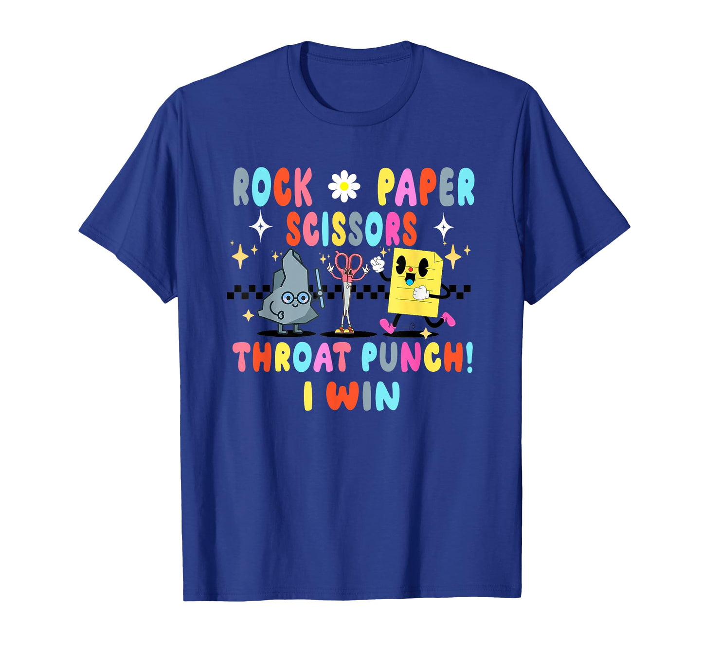 Rock Paper Scissors Throat Punch I Win Groovy T-Shirt