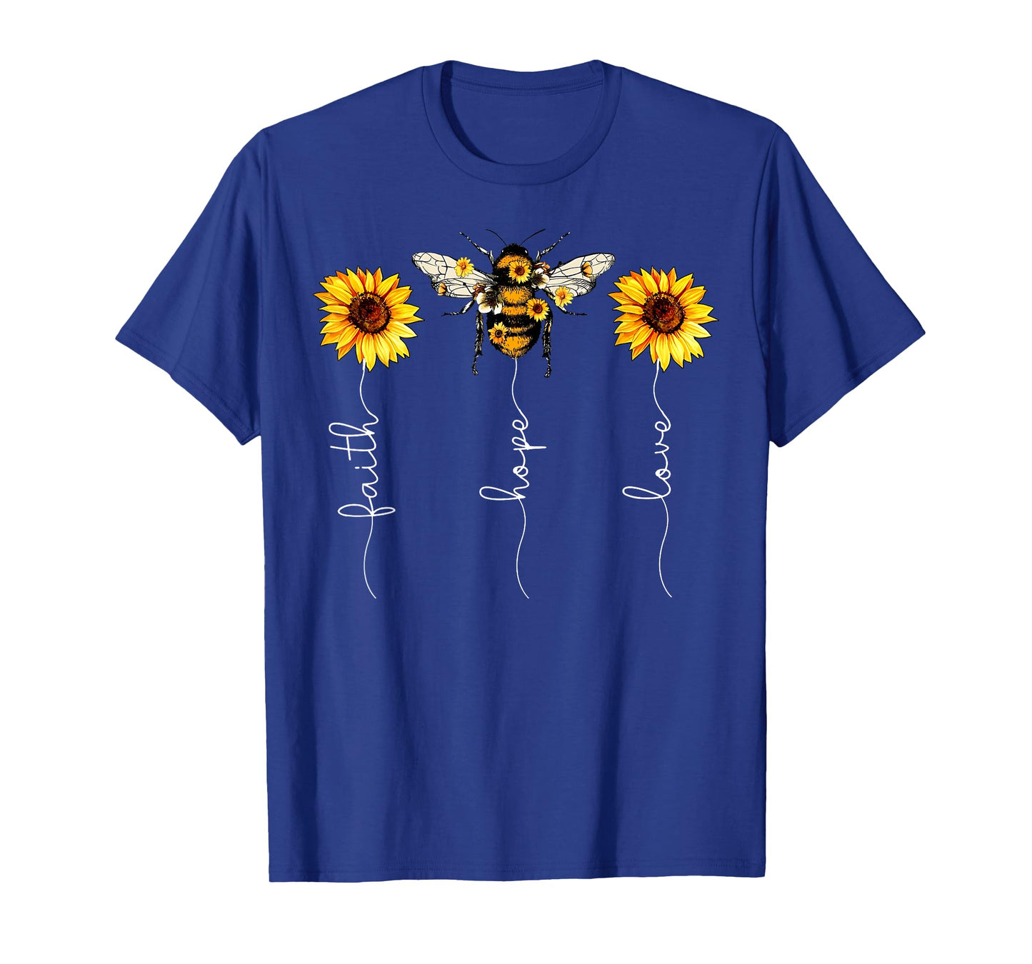 Faith Hope Love Sunflower Bee Jesus Christian Bible Verse T-Shirt