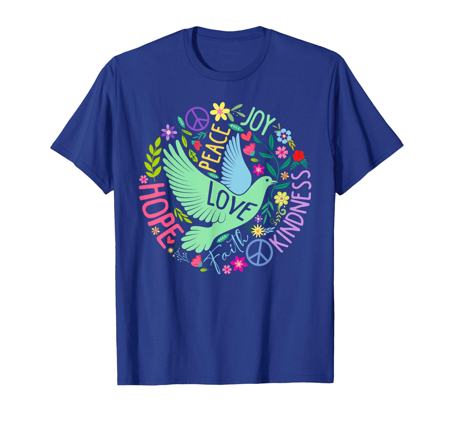 Groovy Hippie Peace Hope Love Peace Bird World Peace Day T-Shirt