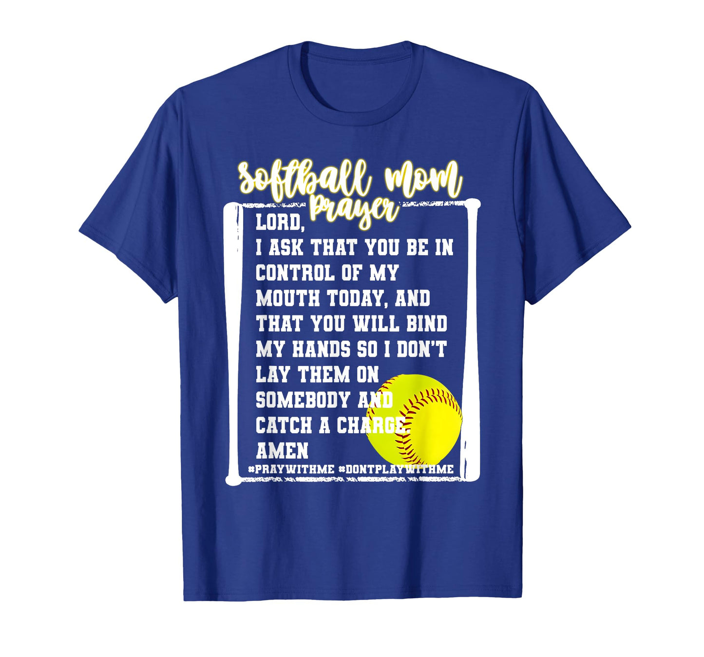 Softball Mom Prayer Game Day Baseball Christian Religious T-Shirt