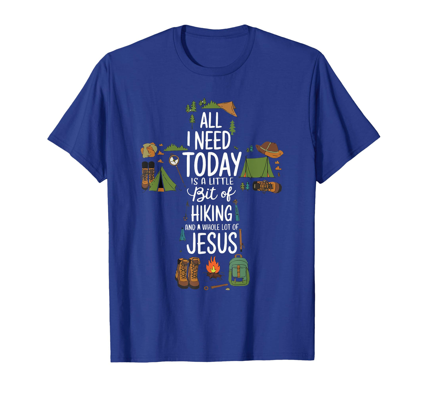 Hiking Jesus Christ Religion Christian Hiker Christianity T-Shirt