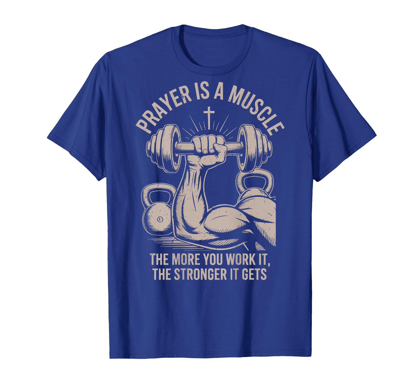 Men's Fitness Christian Gym Workout Prayer Is A Muscle Funny T-Shirt