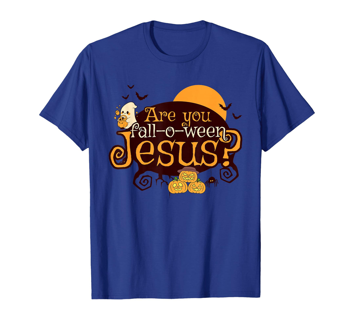 Cute Ghost with Pumpkins are You Fall-o-ween Jesus T-Shirt