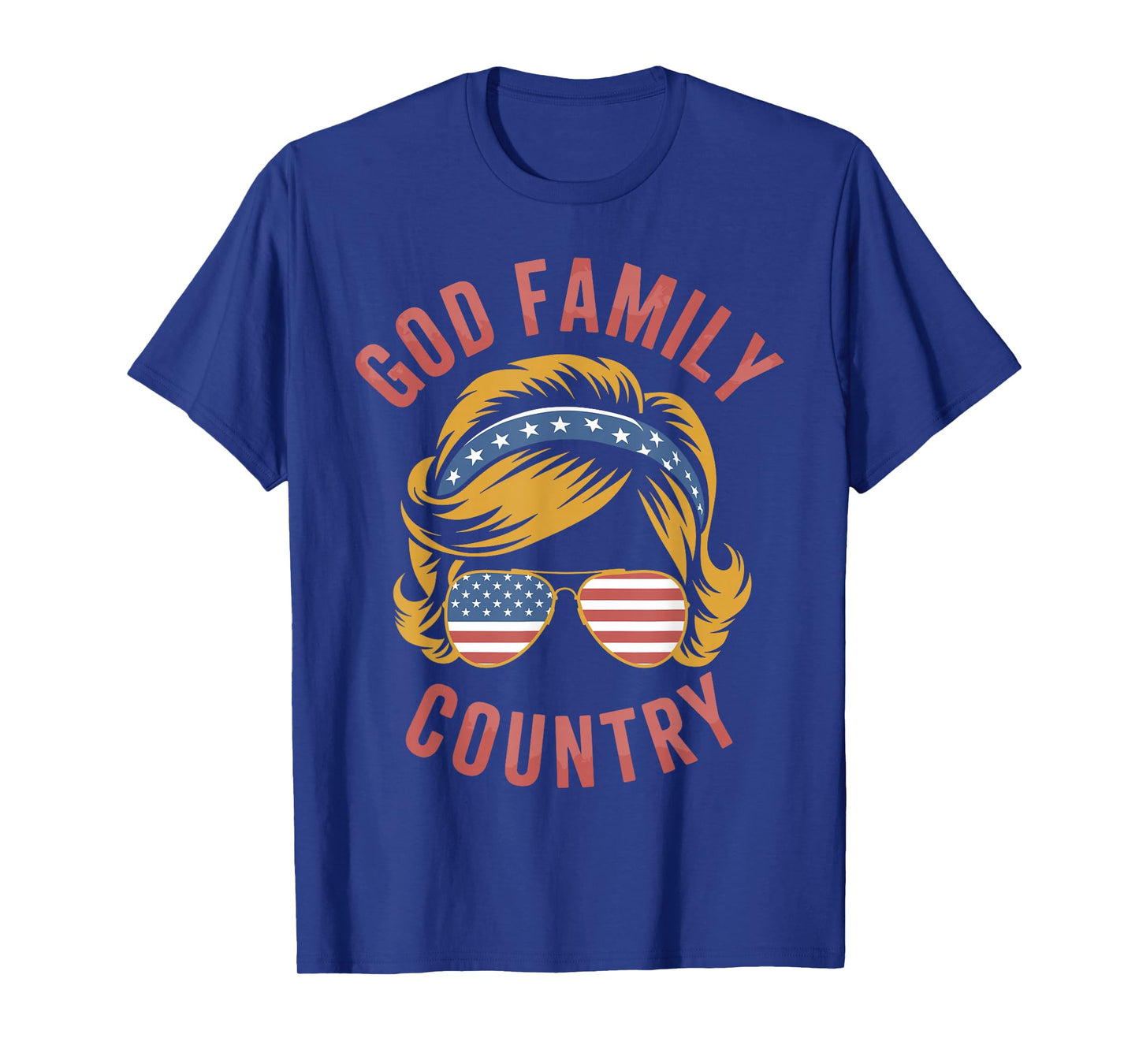 God Family Country - Patriotic Christian US Flag T-Shirt