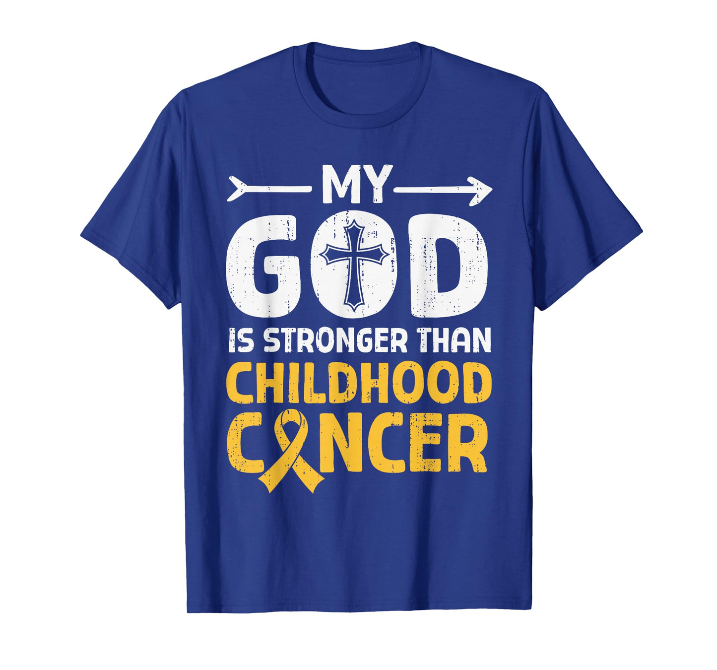 God Stronger Childhood Cancer Awareness Christian Religious T-Shirt