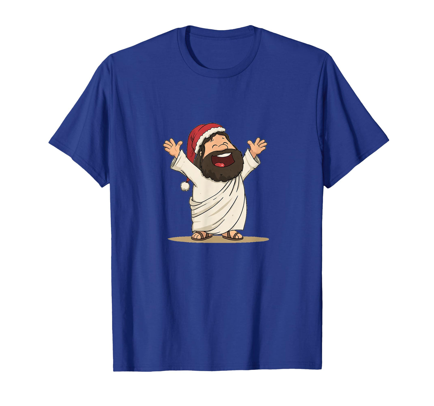Happy Jesus Christ with Santa Hat Look for Boys and Girls T-Shirt