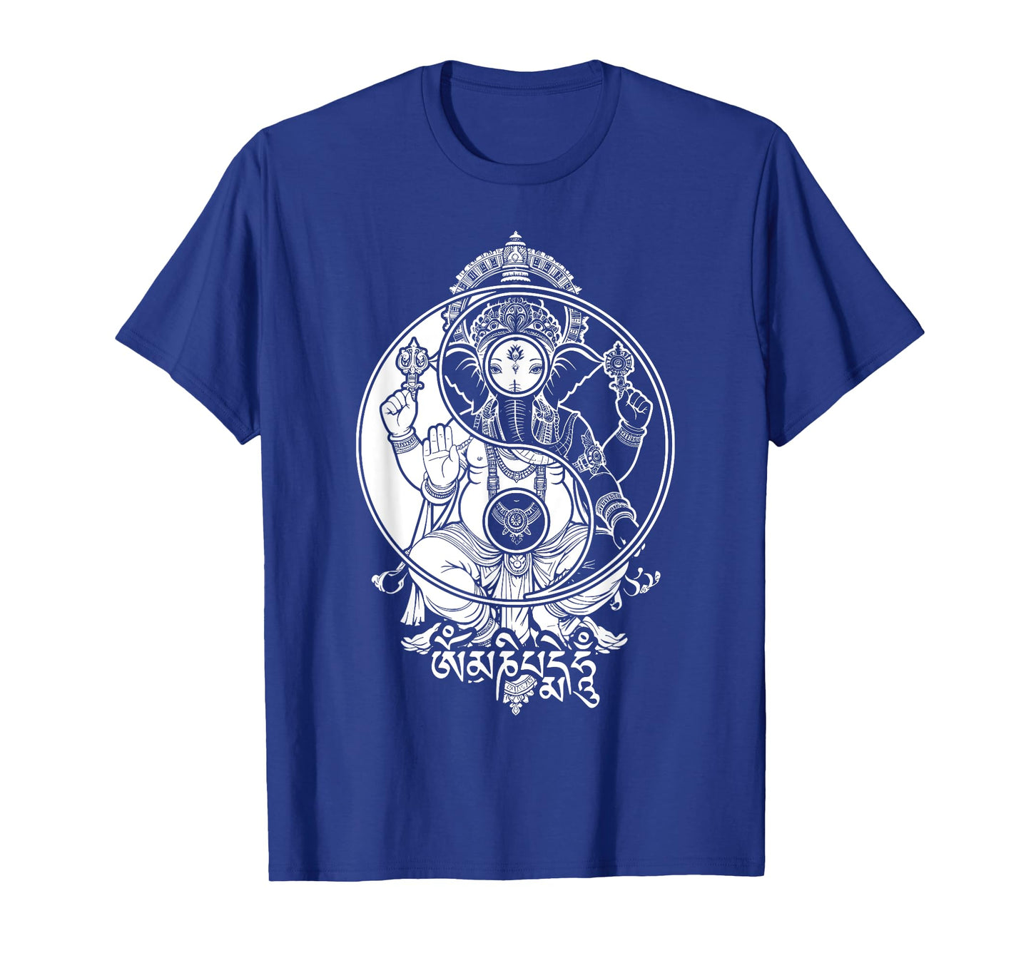 Yoga Elephant God Ganesh Ganesha Indian Yin Yang Symbol T-Shirt