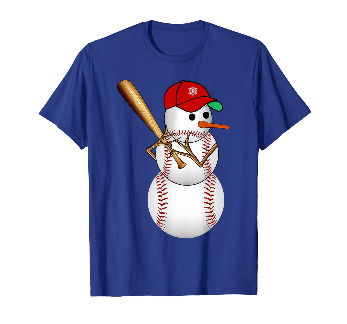 Baseball Snowman Balls Snow Christmas Xmas Gifts Men Women T-Shirt