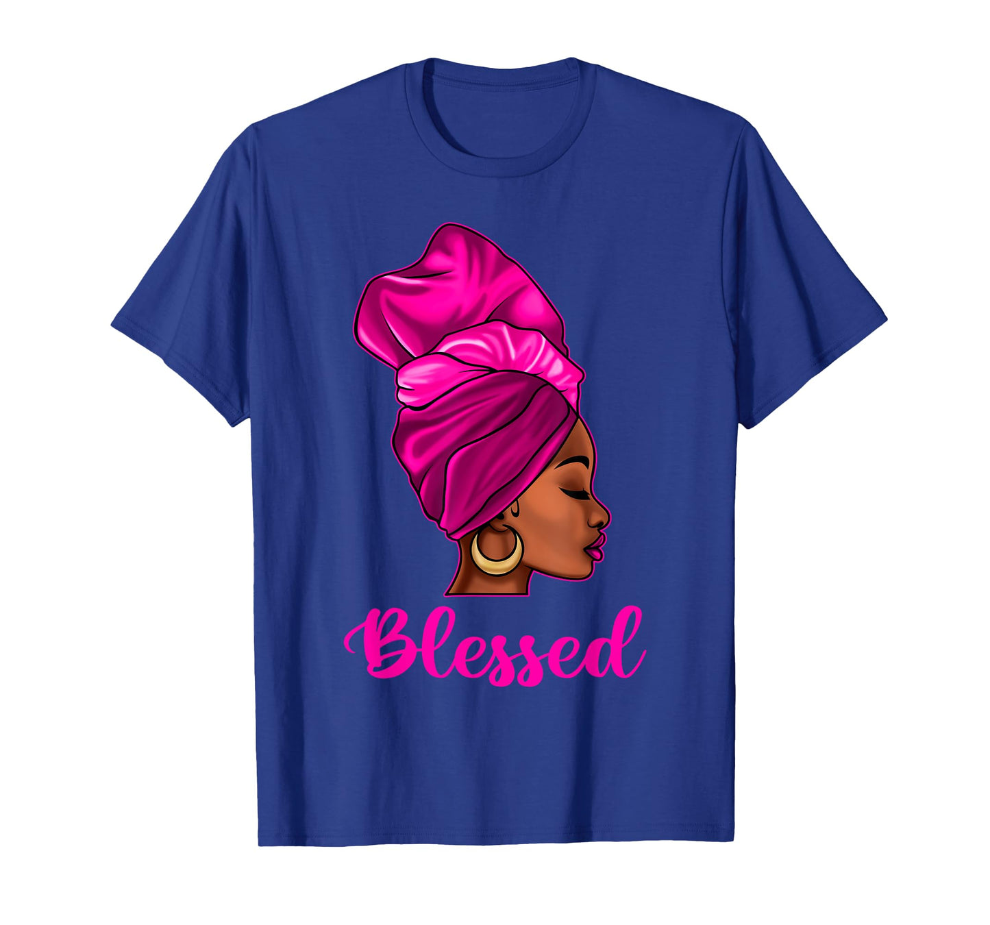 Blessed African American Black Women Headwrap Girl Christian T-Shirt