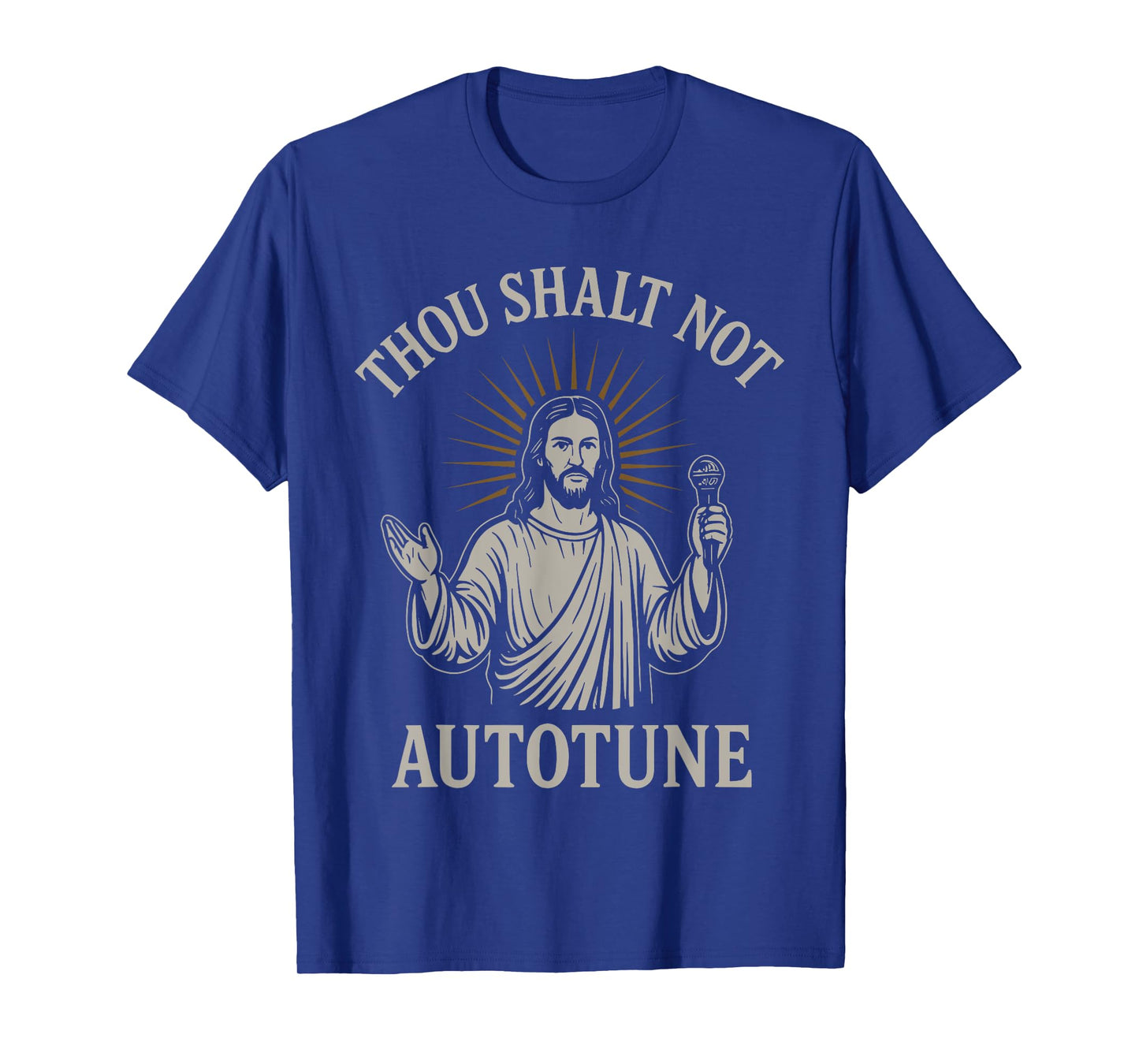Thou Shalt Not Autotune Funny Vintage Christian Jesus Singer T-Shirt