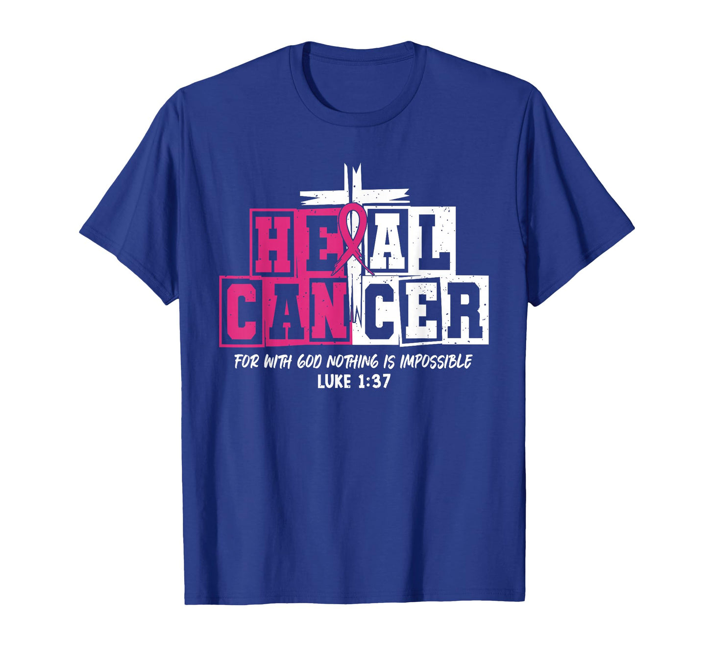 Heal Cancer Believe God Christian Breast Cancer Awareness T-Shirt