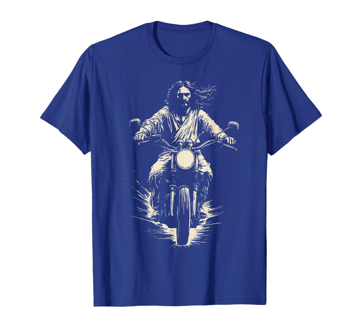 Retro Jesus On Motorbike Dirt Bike Motorcycle Christian T-Shirt