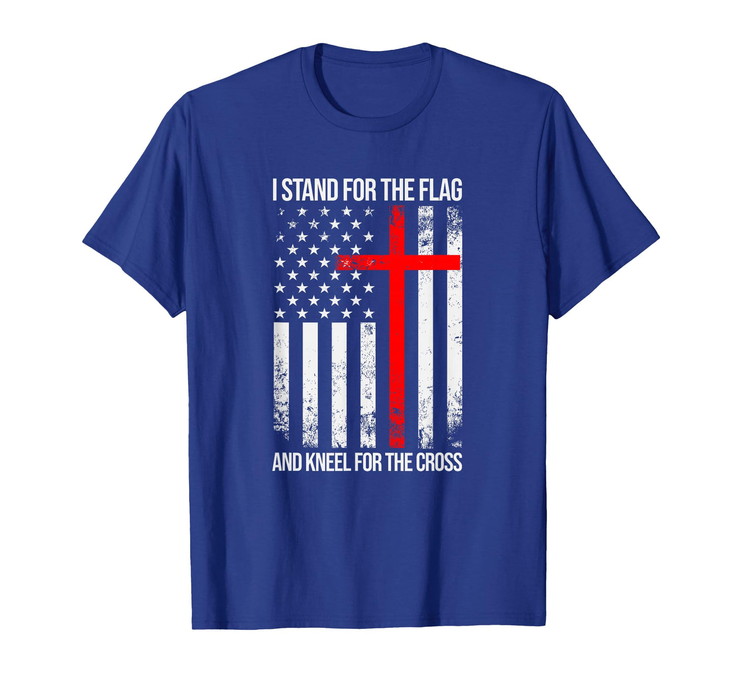 I Stand for the Flag and Kneel for the Cross USA Flag T-Shirt