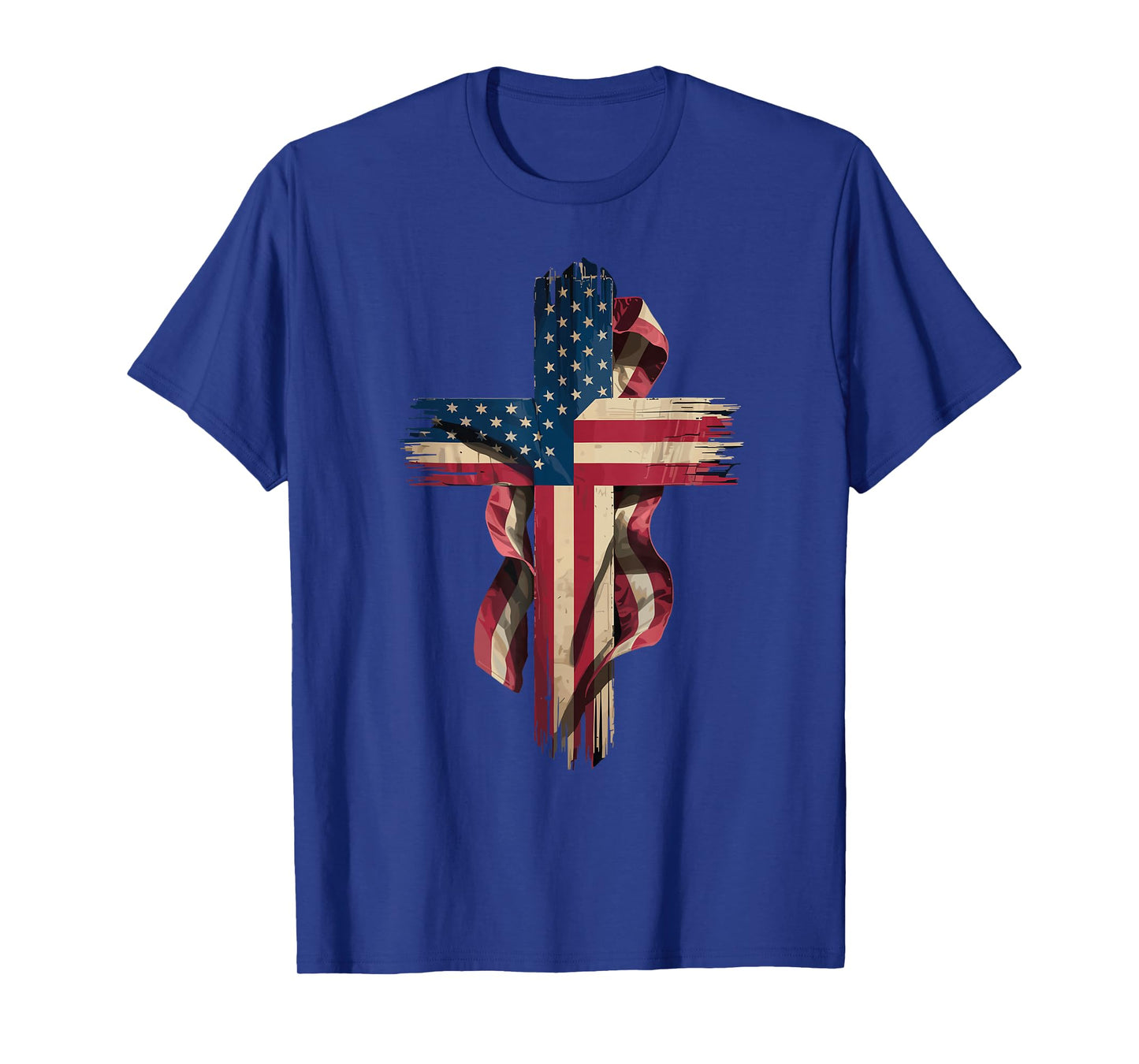 Patriotic Christian Cross USA Flag T-Shirt
