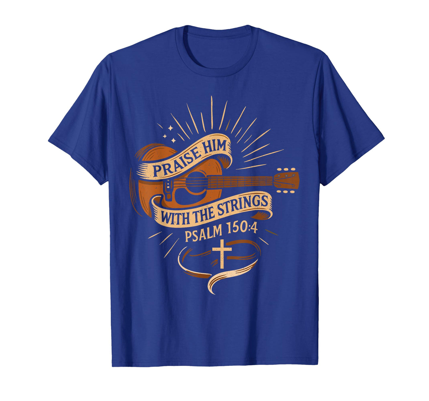 Praise Him With The Strings Jesus Acoustic Guitar Christian T-Shirt