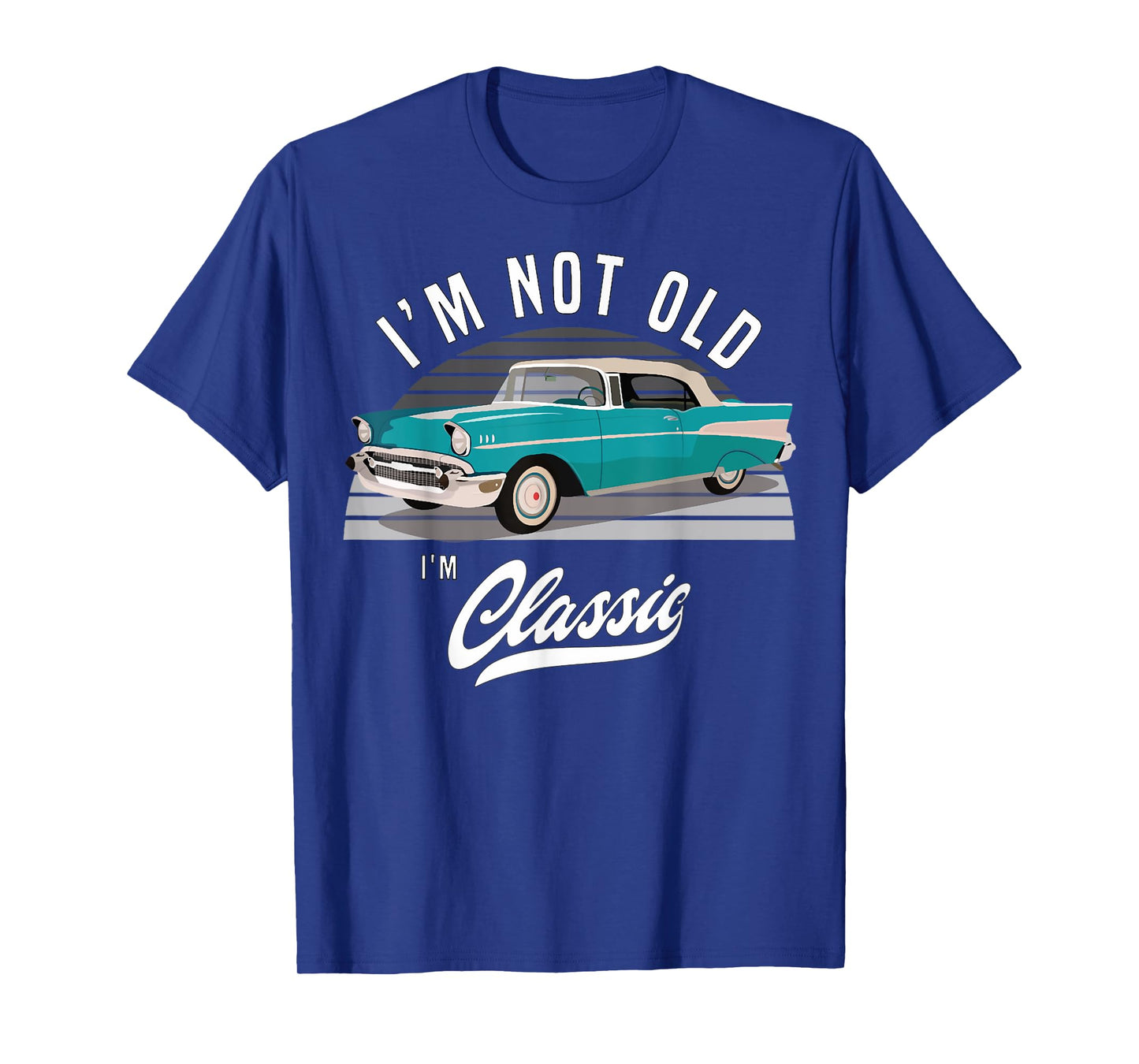 1957 57 chevys truck vintage bel air cars blue T-Shirt