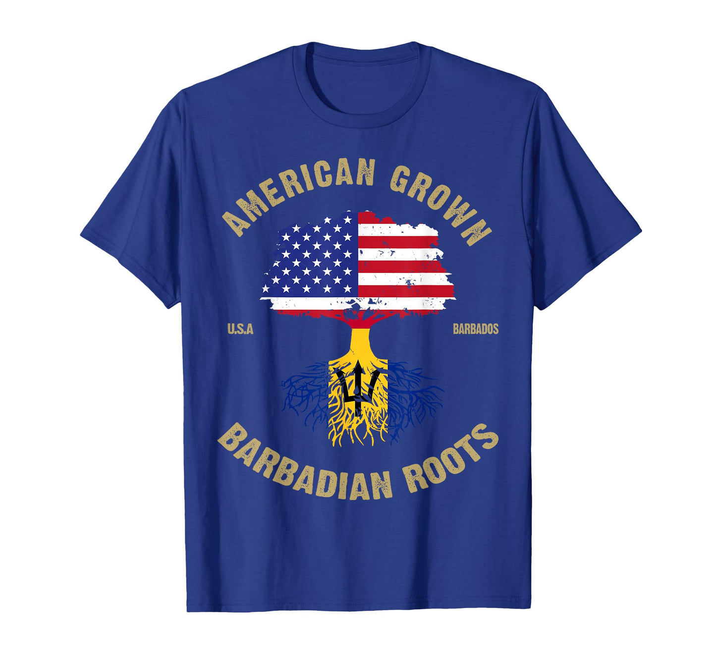 Barbados Bajan Barbadian Heritage Proud Half Barbadian Flag T-Shirt
