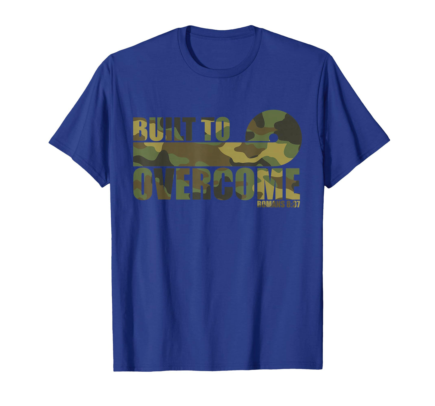 Built to Overcome Camo Scripture Gym Faith Christian Workout T-Shirt