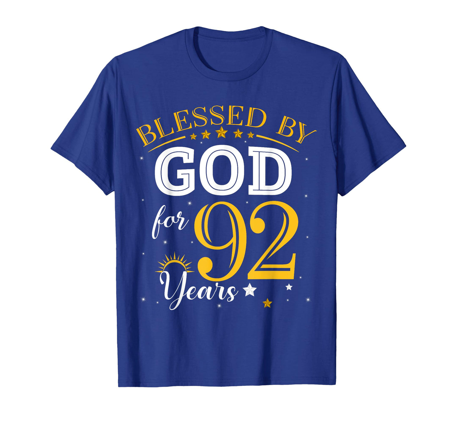 Vintage Blessed by God For 92 Years Old 92nd Birthday Girl T-Shirt