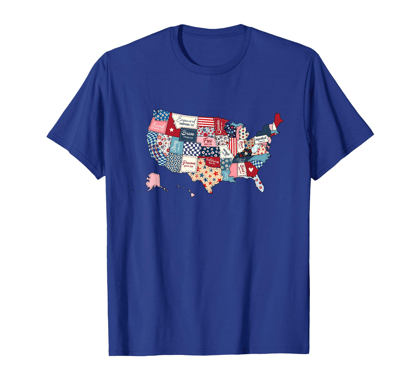 Christian USA Map Bible Verses Patriotic Faith States T-Shirt