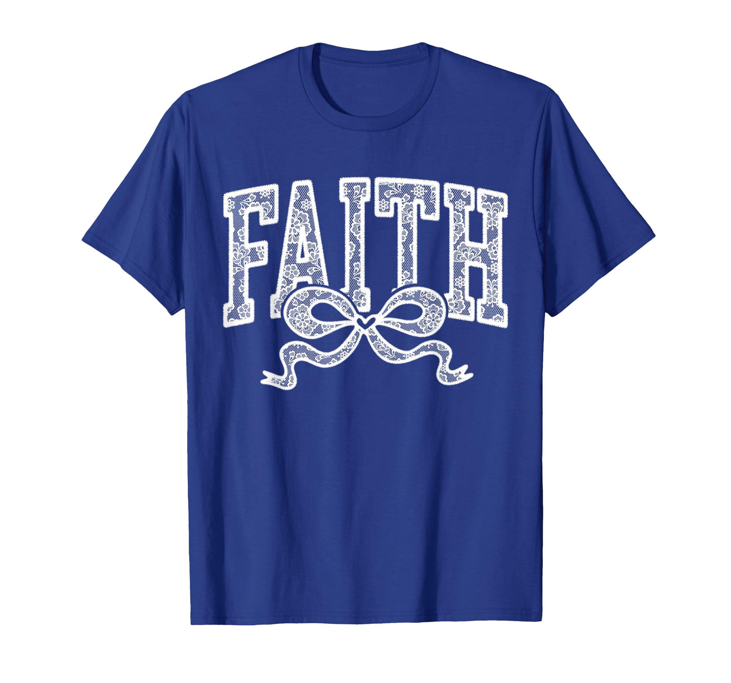 Lace Faith Coquette Bow Christian Religious Women Girl T-Shirt