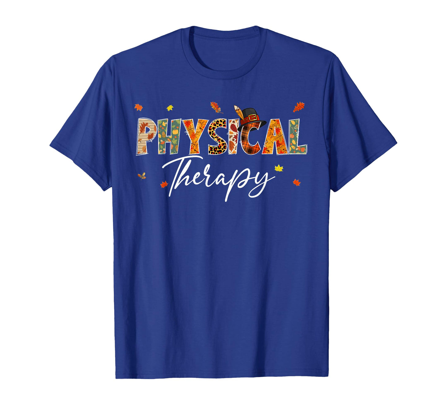 Funny Physical Therapy Pumpkin Autumn Tree Fall Leaves T-Shirt