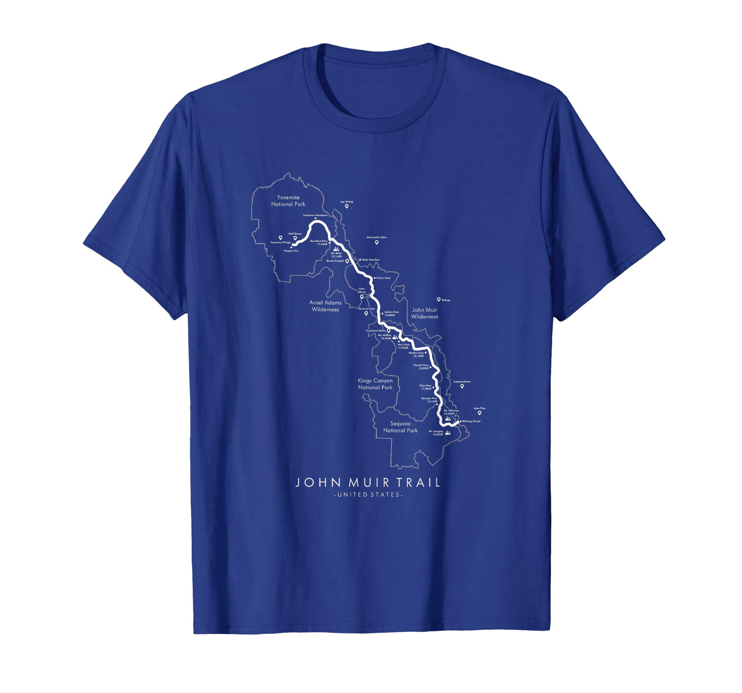 John Muir Trail Map T-Shirt