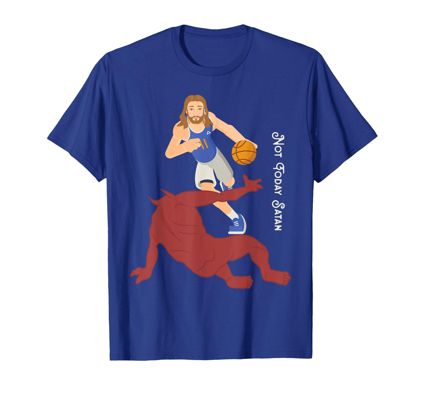 Christian T Shirt Jesus Versus Satan Not Today Basketball T-Shirt