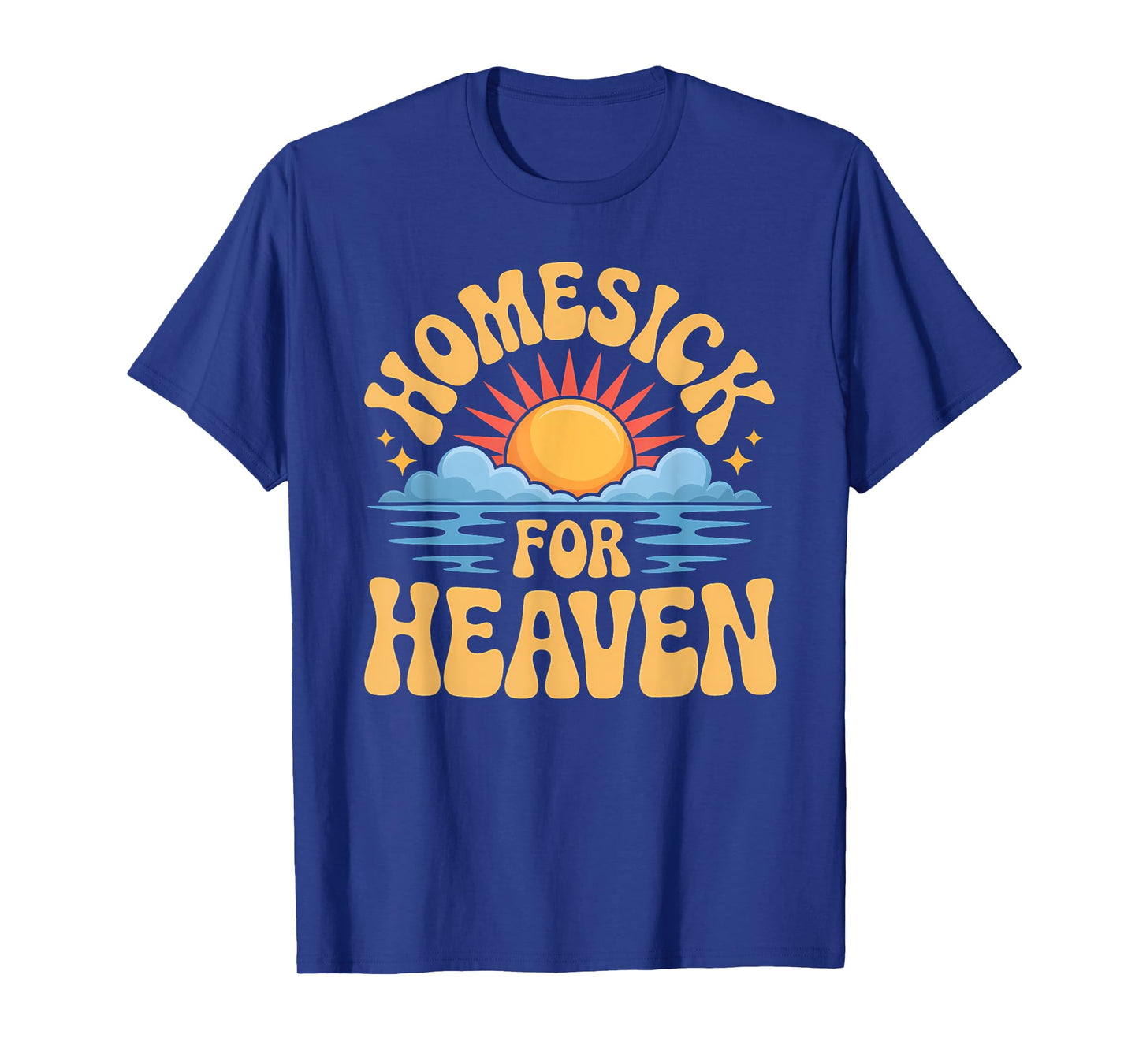 Homesick for Heaven Funny Groovy Hippie God Meme T-Shirt