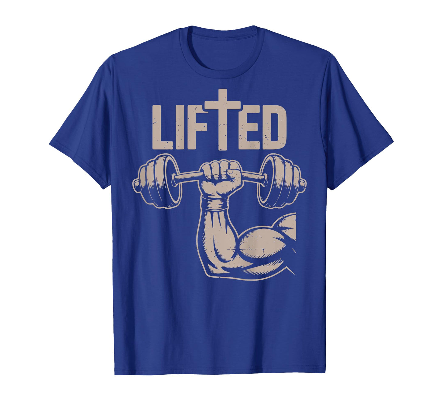 Lifted Funny Christian Workout Gym Jesus Weightlifting Cross T-Shirt