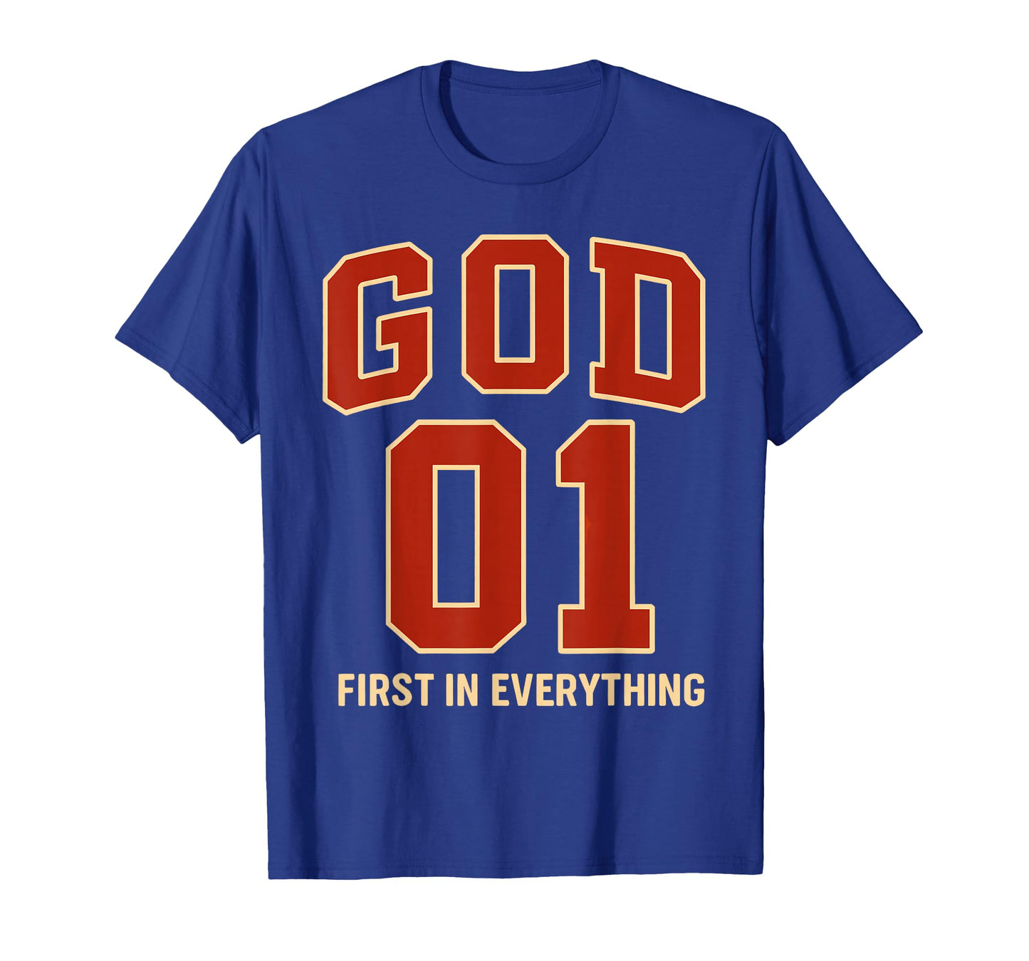 God is #1 First Sports Jersey Style Christian Faith Based T-Shirt
