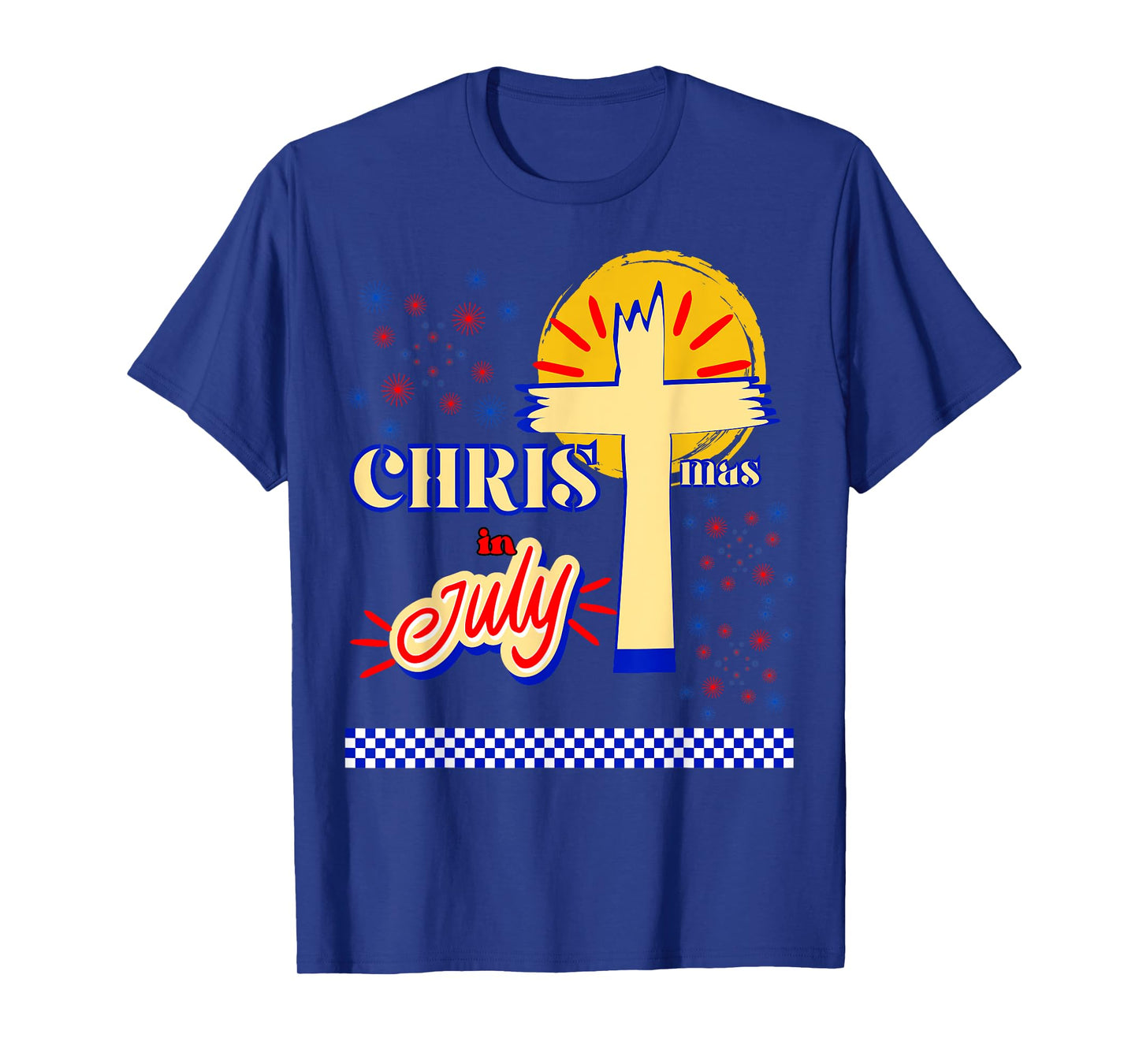 Retro Christmas In July Christian Jesus God Summer Beach BBQ Men Women Kids T-Shirt