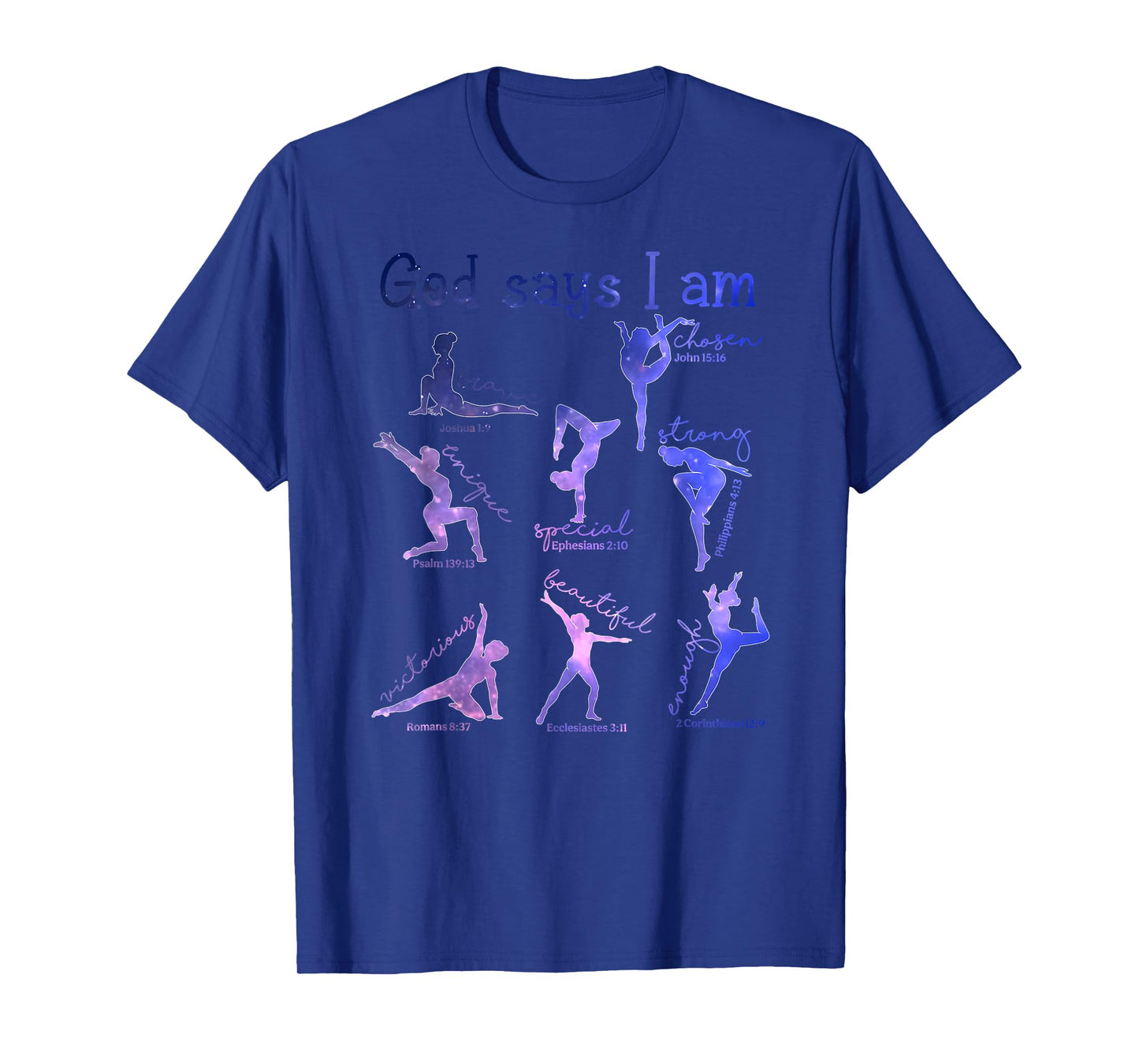 God Says I Am Gymnastic Christian Girls Teens Kids Cartwheel T-Shirt