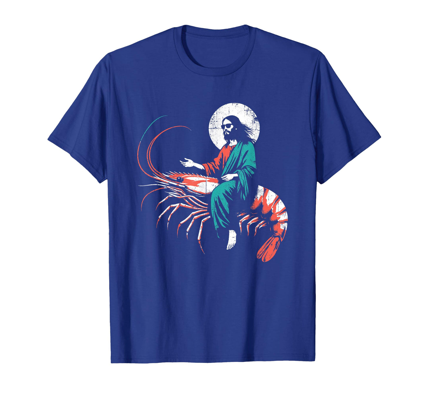 Jesus Riding A Shrimp - Funny Christian Prawn Lover T-Shirt