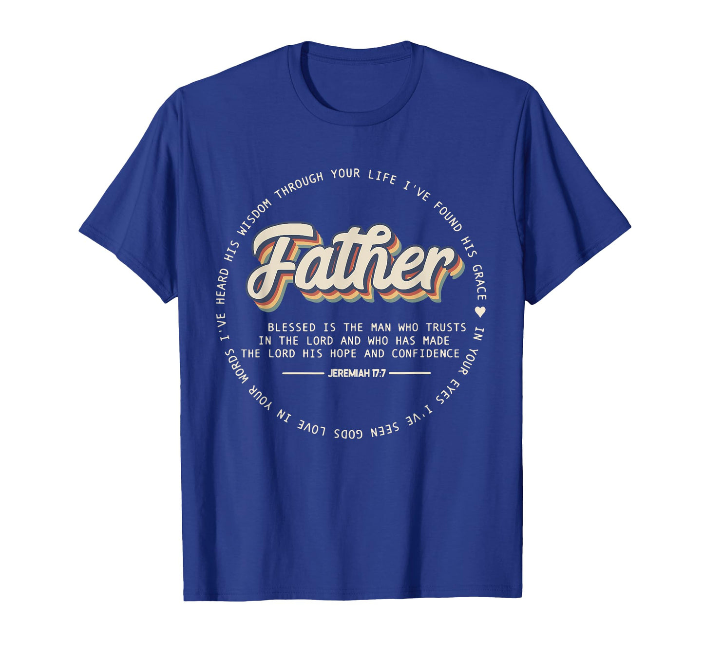 Retro Fathers Day Jeremiah Dad Noun Bible Verse Quote T-Shirt