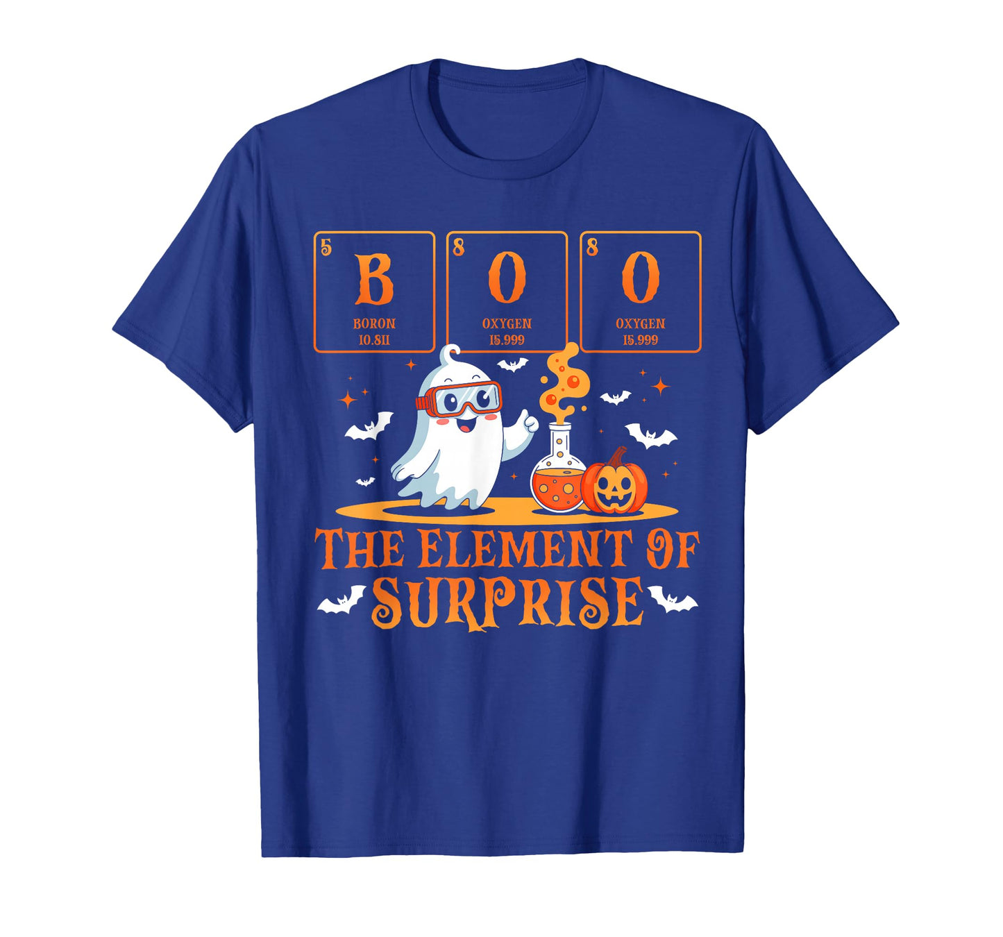 Halloween Chemistry Boo The Element of Surprise Cute Ghost T-Shirt