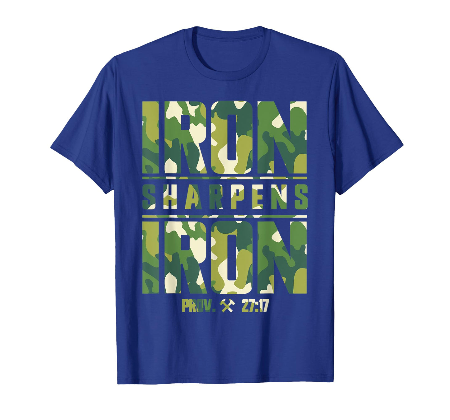 Iron Sharpens Iron Christian Men Camo Camouflage Army T-Shirt
