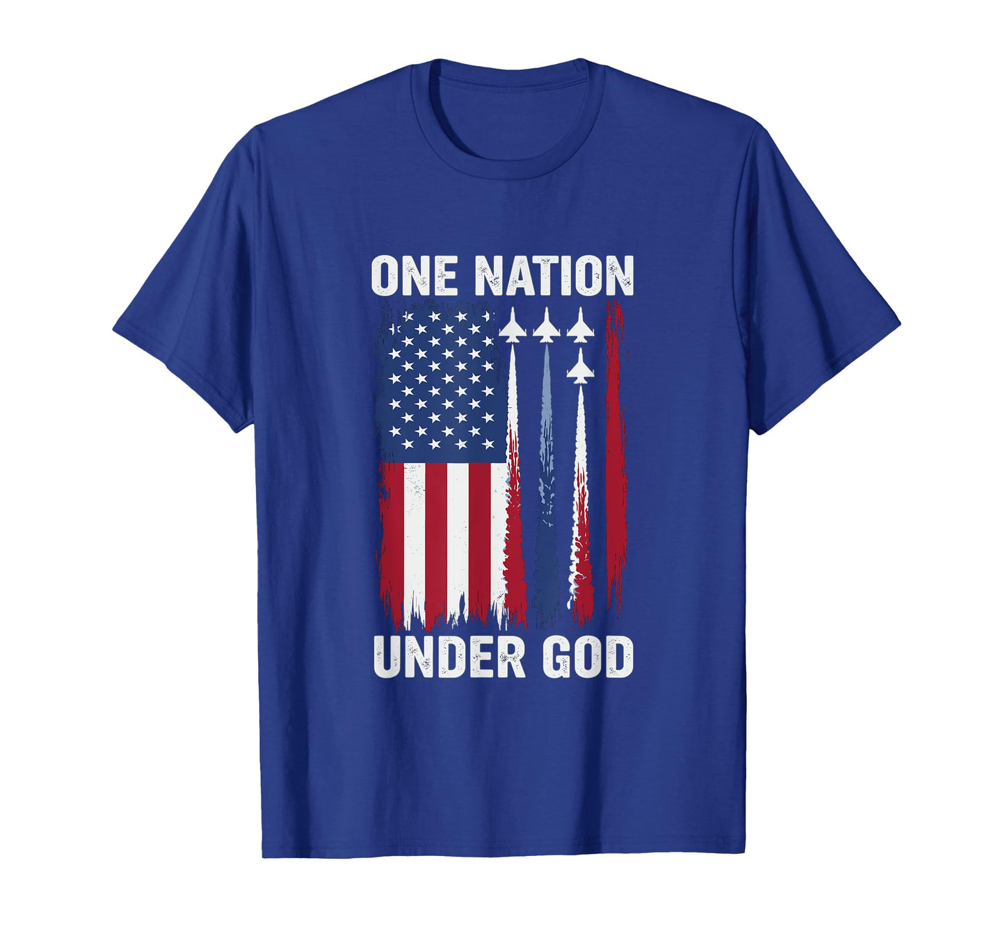 One Nation Under God American Flag Jet Patriot USA for Men T-Shirt