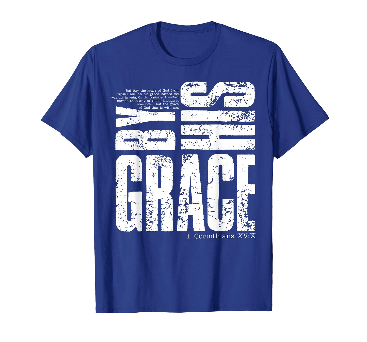 Saved By His Amazing Grace Hand Drawn Cross Christian T-Shirt