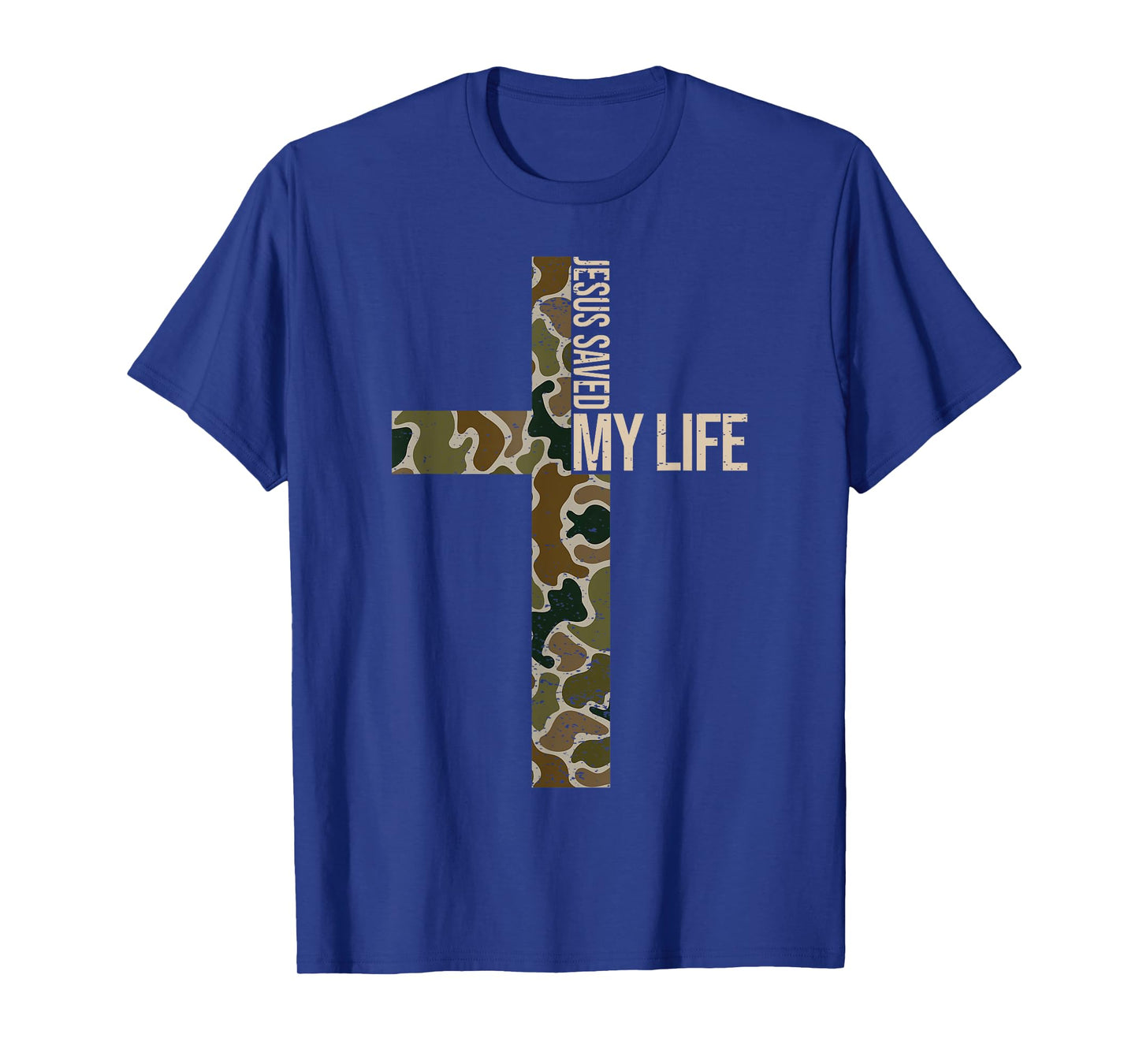 Jesus Camo Jesus Saved My Life Christian Cross God Faith T-Shirt
