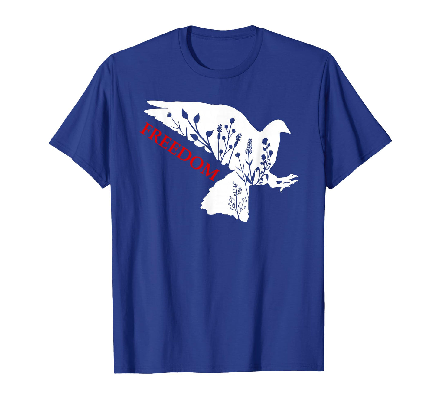 Peace Freedom White Dove Says Freedom USA Red Freedom Saying T-Shirt